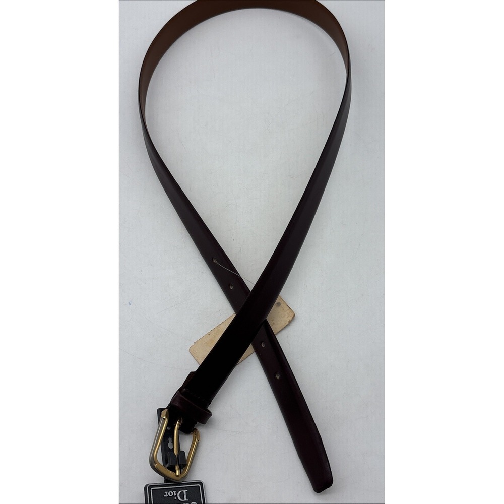 vintage Christian Dior Leather belt 218585 Brown/burgundy Size 34 NWT Mens - Picture 3 of 11